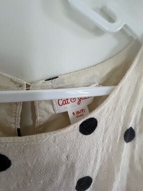 Cat & Jack Cream Tank Top with Black Polka Dots